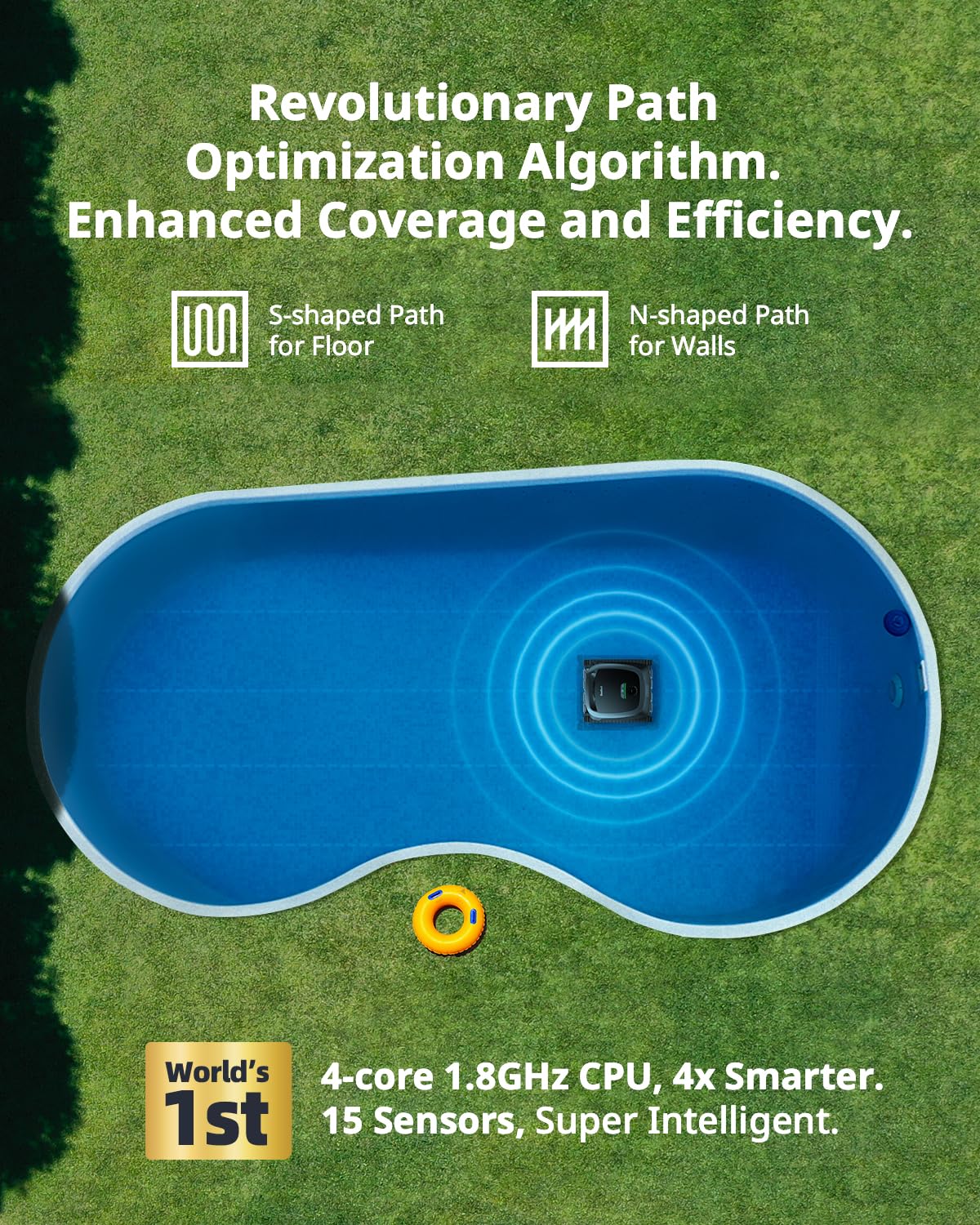 (2026 Upgrade) Beatbot AquaSense Cordless Robotic Pool Vacuum Cleaner - Intelligent Path Opimization, Cleans Floor, Walls, and Waterline - Suitable for Above & In-Ground Pools up to 2,260 sq.ft.