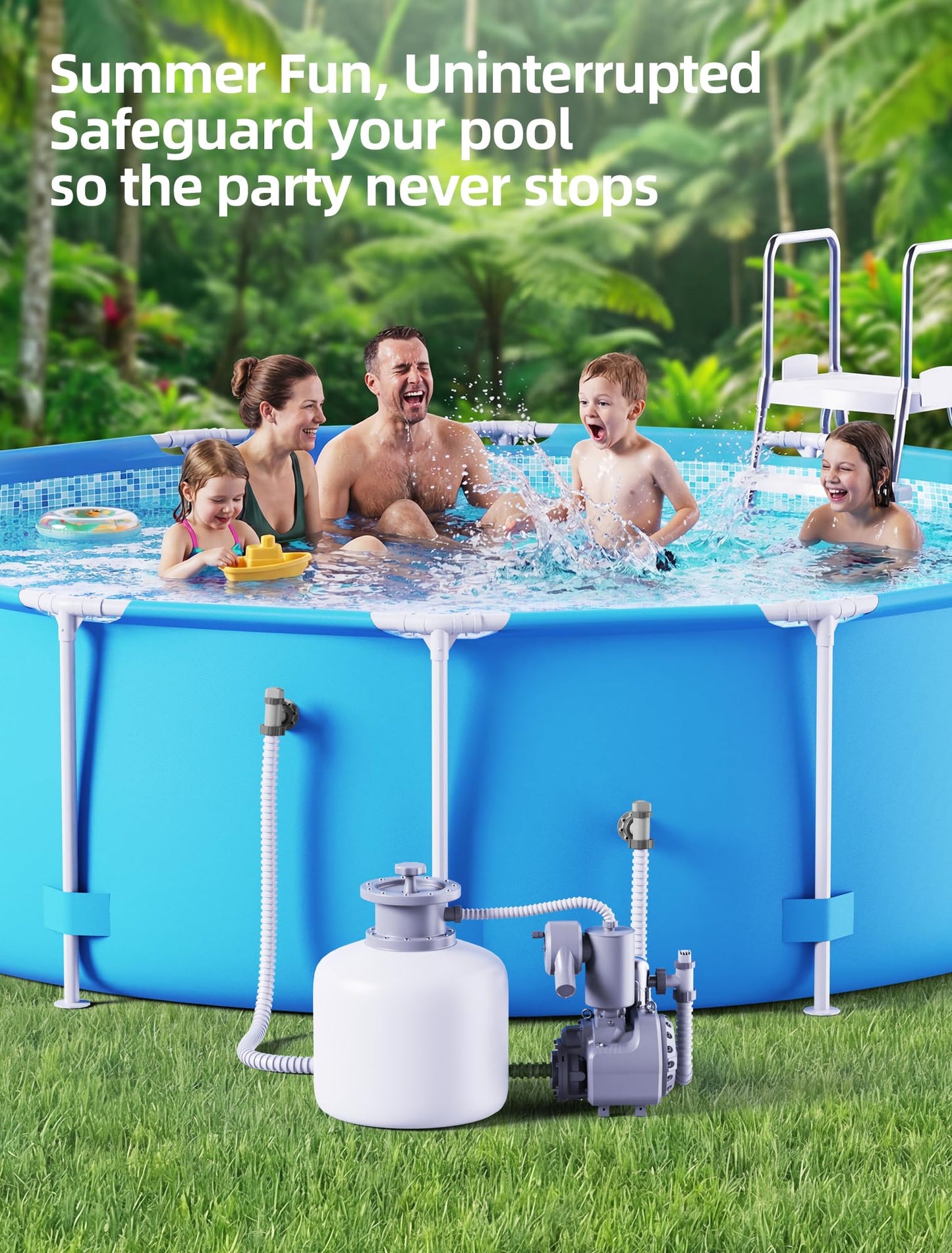 SHAPON Above Ground Pool Inlet & Outlet Replacement Kit with Plunger Valve, 1.5'' Strainer Connector & Jet Nozzle, Compatible with Intex/Coleman Pool Parts & Accessories