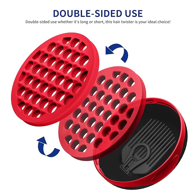 Silicone Curl Brush,Africa Comb,Magic Curly Hair Brush Twist Hair,Afro Pick,Men Women Boys Girls Wave Curler Tool,1 Set (Red)