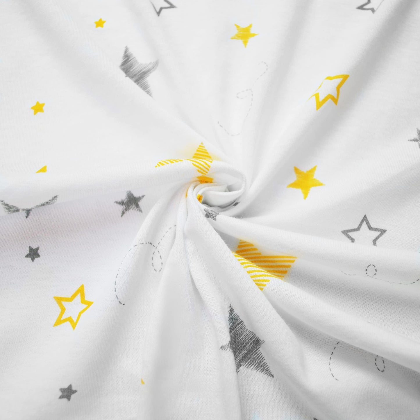 American Baby Company 3 Pack 100% Natural Cotton Fitted Mini Crib Sheets 38"x24"-Soft & Breathable Small Nesting Portable Sheets,Fits Pack N Play Mattress,Gold/Gold Stars/White,for Boy & Girl