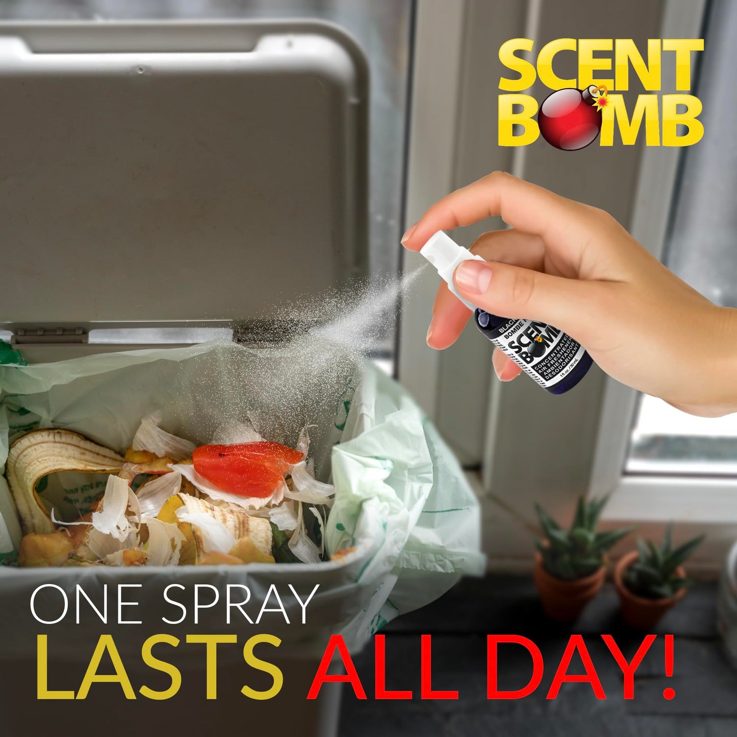 Scent Bomb Air Freshener Spray, Long-Lasting Odor Eliminator - Effective Deodorizer for Home & Car, Fresh Room Spray for Kitchen, Bathroom & Smell Neutralizer - 1 oz Pack of 4, Black Bomb Scent