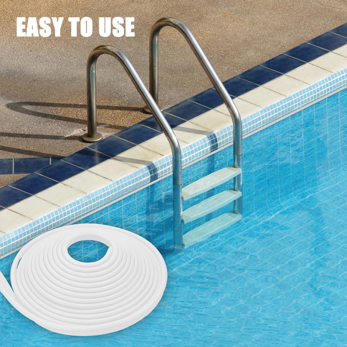 FBULWSEC 60'ft Roll Swimming Pool Liner Bead Lock for Above-Ground & In-Ground Swimming Pool Beaded Liners, White