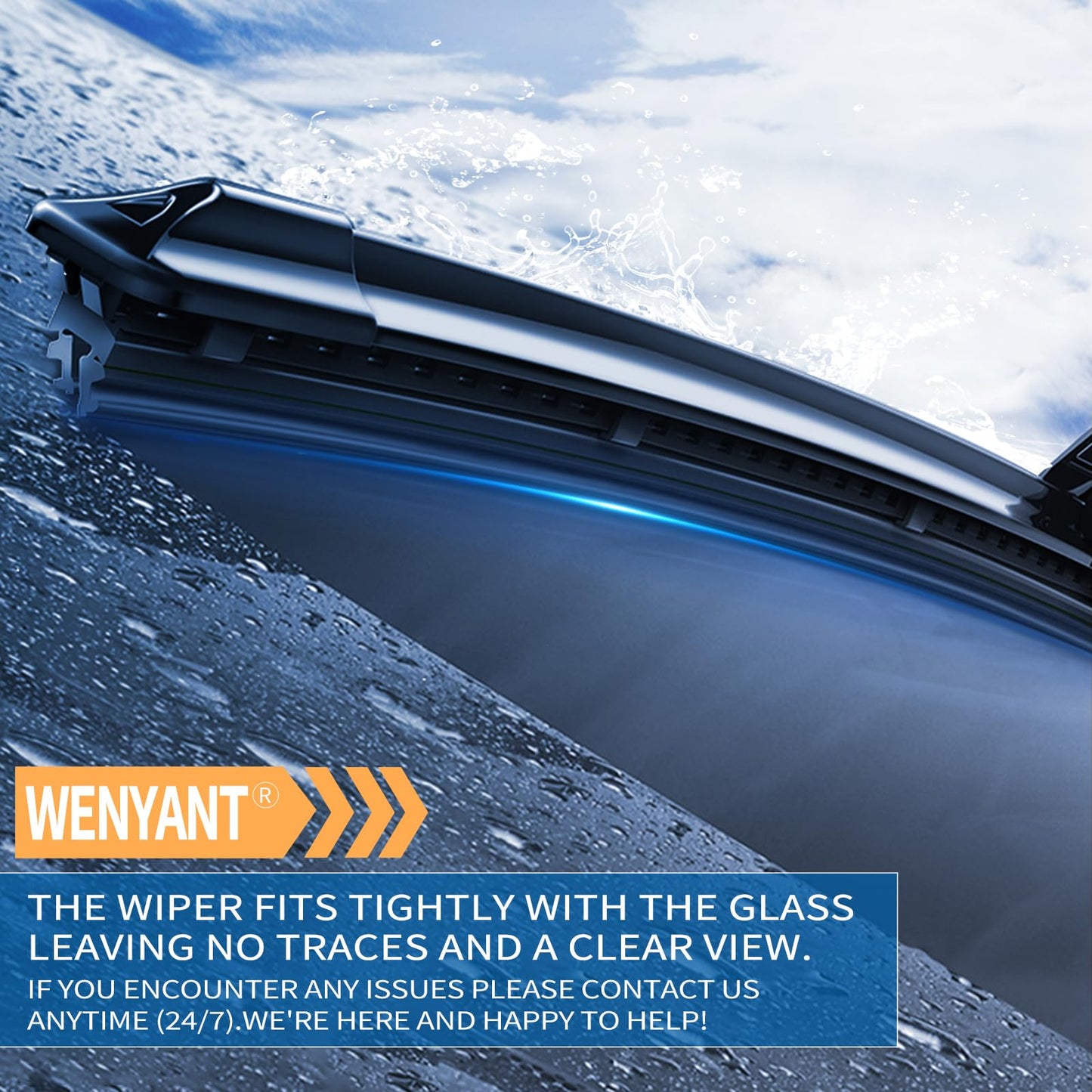 Wenyant 26"/19"/16" Windshield Wipers Compatible with Toyota Prius 2010-2015 Front and Rear Wiper Blades for My Car Automotive Replacement (Set of 3)