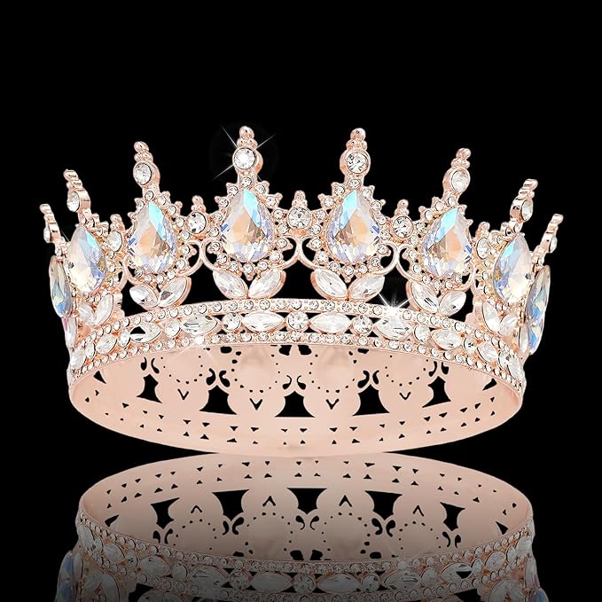 YOUlDIANZI Queen Crown Rhinestone Wedding Crowns and Tiaras for Women Costume Party Hair Accessories Princess Birthday Crown Crystal Bridal Crowns