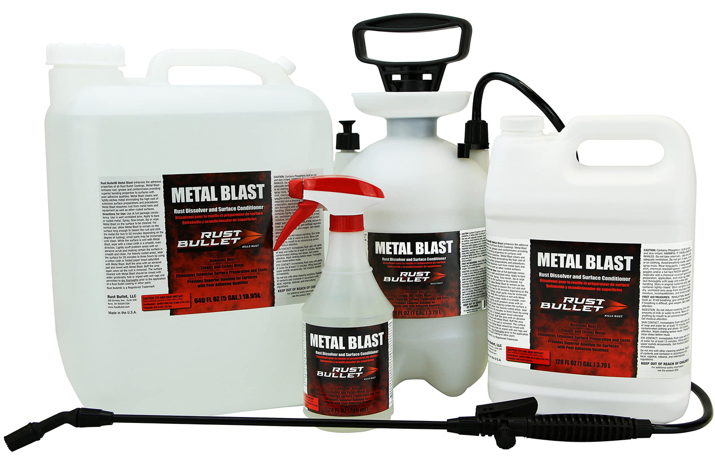 RUST BULLET Metal Blast - 24 Oz - Rust Remover & Metal Prep, Cleaner & Conditioner for Superior Adhesion, Eliminates Grease, Contaminants & Corrosion