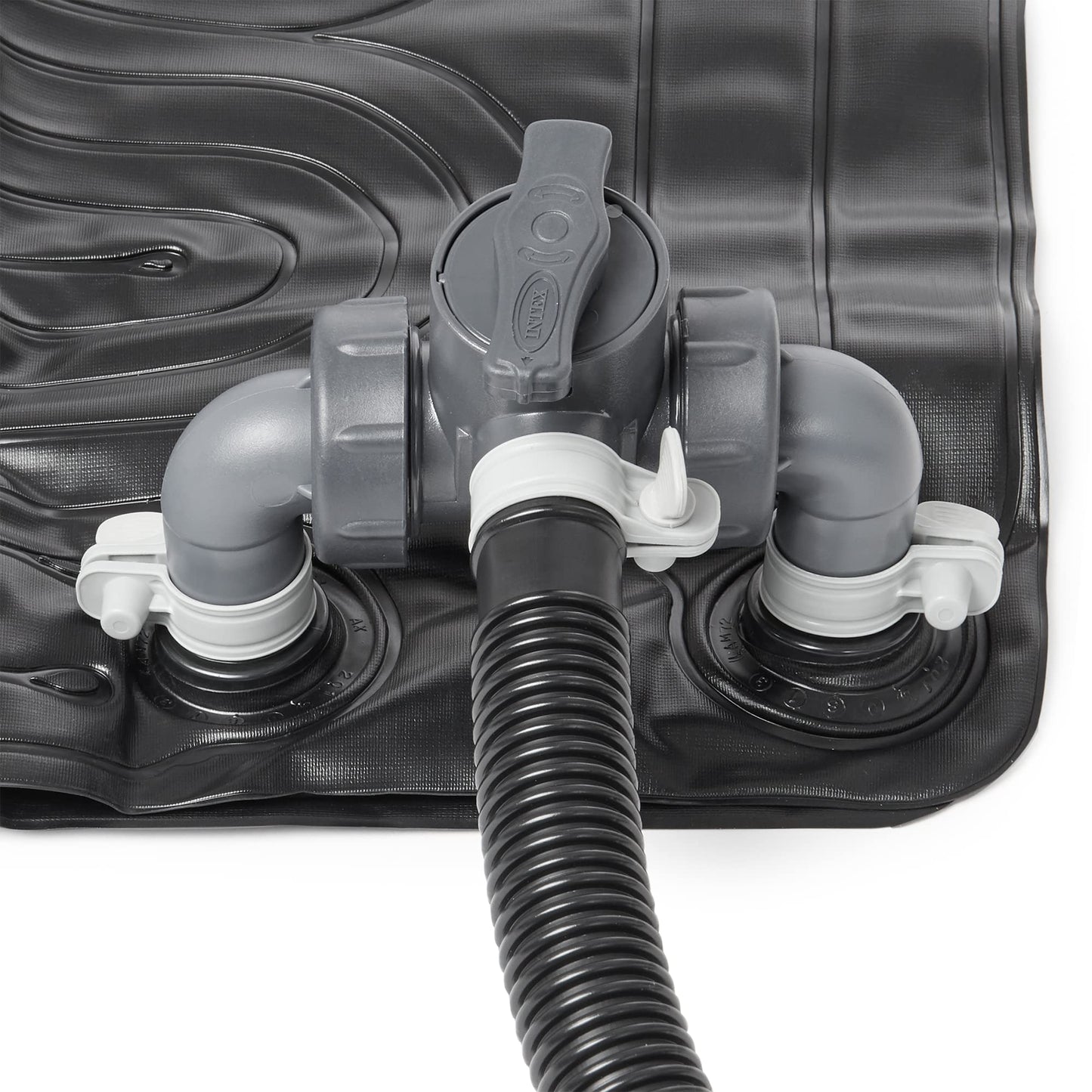 Intex 47 Inch x 47 Inch Solar Pool Heater Mat for 8,000 Gallon Above Ground Pool with Hose Attachment and Bypass Valve, Black (2 Pack)