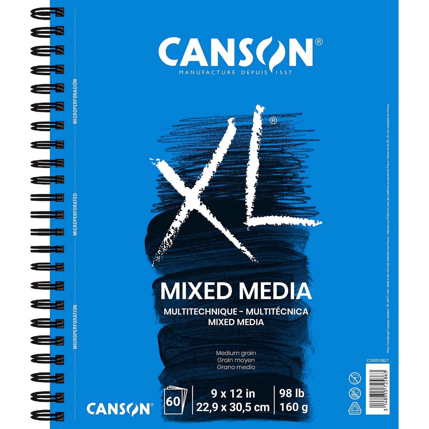 Canson XL Series Mixed Media Art Paper Pad Bundle - 9x12 inches 60 Sheets and 7x10 inches 60 Sheets