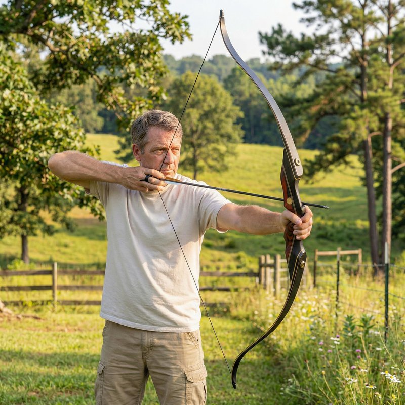 Professional Recurve Bow and Arrow Set for Adults Youth Beginners, 60'' Wooden Takedown Hunting Bow for Outdoor, Hunting and Practice, Right Hand, 30/40/50lbs (Bow and Arrow Set, 50LBS)