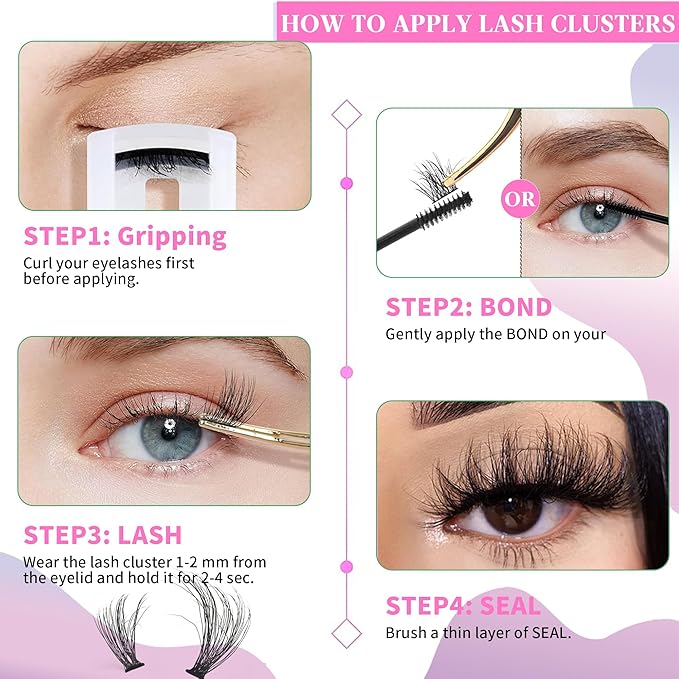 Wispy Lash Clusters Individual Lashes 280pcs Cluster Eyelash Extensions 10-22MIX DIY Lash Extension D Curl 30D+40D Natural Eyelashes Clusters,by Yaiseiko