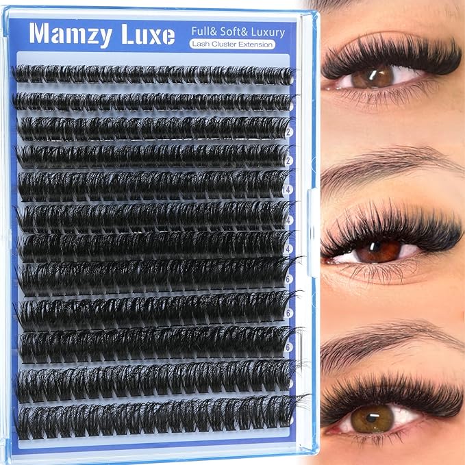 Lash Clusters Wispy 80D Eyelash Clusters 10-18mm Fluff Cluster Eyelash Extensions D Curl No Plastic Feel Individual Lashes Extension 240 Pcs Versatile False Eyelashes Clusters