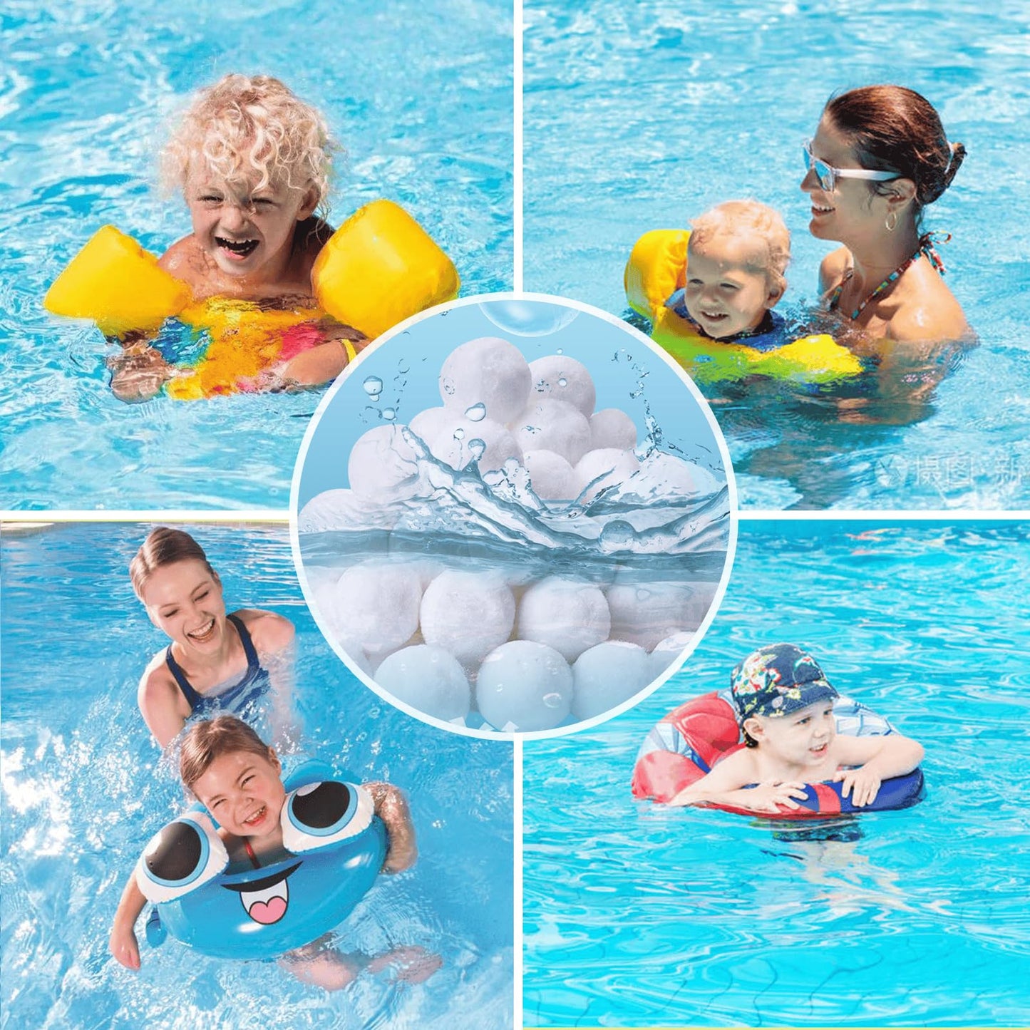 SETHVILL 1.54 lbs Pool Filter Balls for Sand Filter, Eco-Friendly Reusable Pool Fiber Filter Balls Replace Pool Filter Sand, Pool Filter Media Balls for Swimming Pool (Equals 50 lbs Pool Filter Sand)