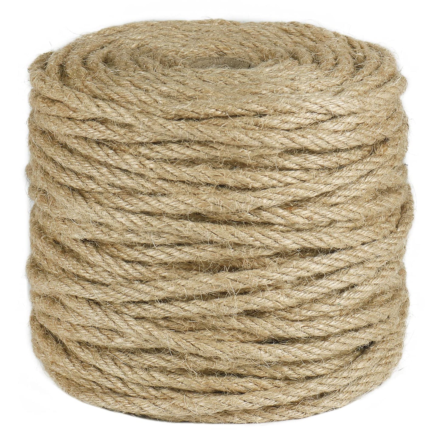 Tenn Well 5mm Jute Rope, 164 Feet 4Ply Twisted Thick Twine Rope for Gardening, Crafting, Recycling, Cat Scratching Post, Farmhouse Decor, Macrame Projects