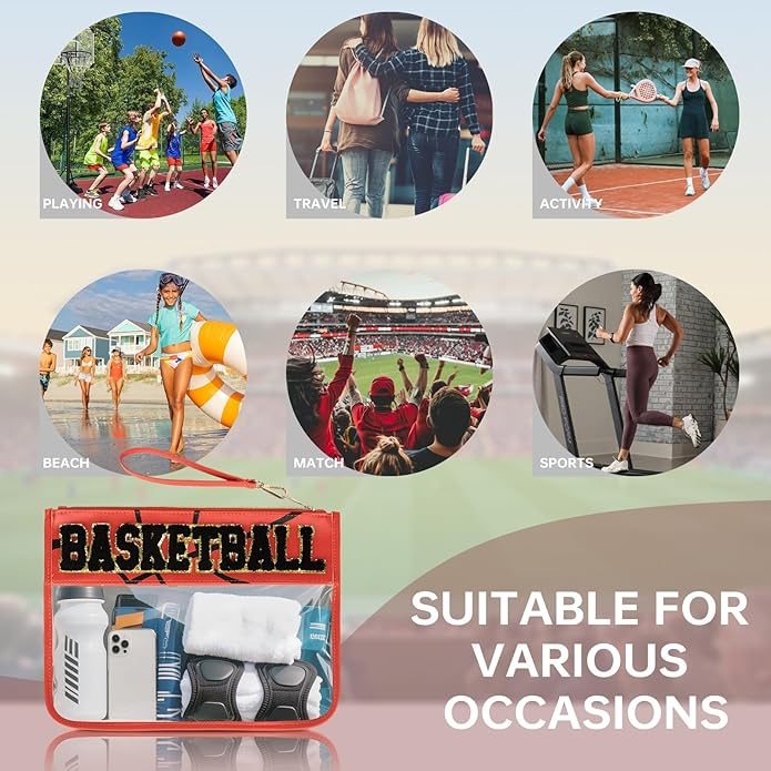 Baseball Gift Bags Baseballs Treat Bags Team Gifts Clear Chenille Letter Zipper Pouch Accessories Stuff Sport Portable