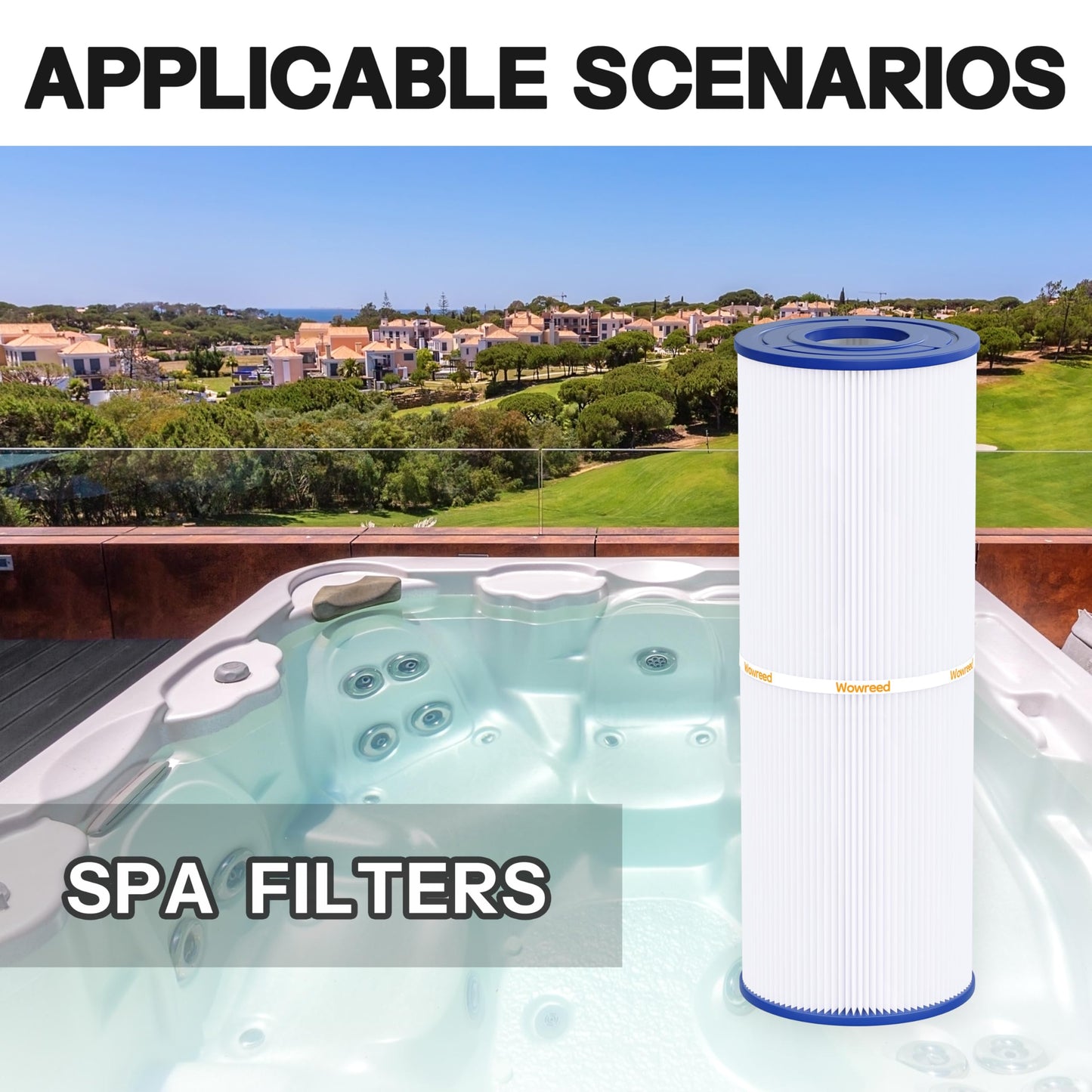 Wowreed Spa Filter Compatible with C-4326, FC-2375, PRB25-IN, 303909, M-4326, 8172500, R173429, 5X13 Drop in hot tub Filter, 2 Pack