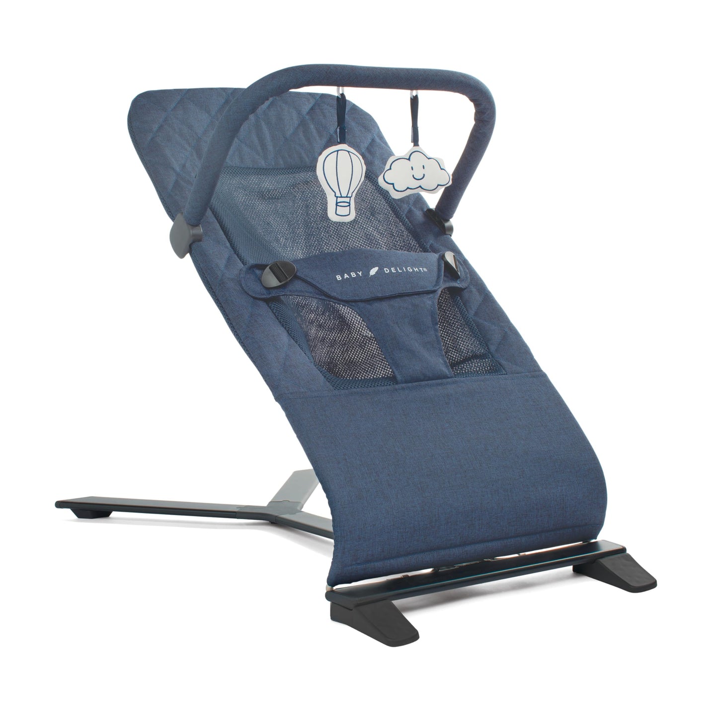 Baby Delight Alpine Deluxe Portable Bouncer, Infant, 0 â 6 Months, Quilted Indigo
