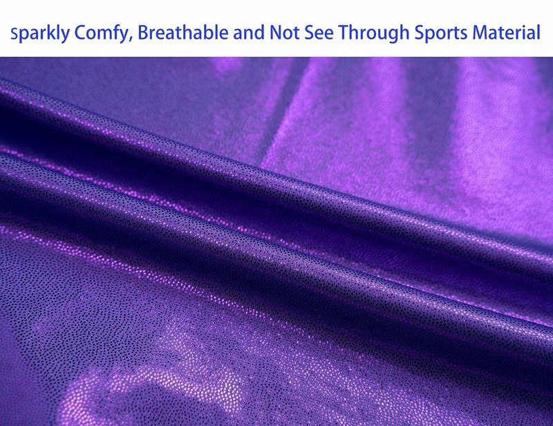 Domusgo Gymnastics Leotards for Girls 10-12 Years Old Purple Sparkly One Piece Tumbling Outfits