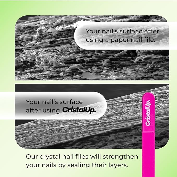 Crystal Nail File 3 in, Glass File Ideal for Purse, Durable, Safe and Gentle on Nails, Perfect for Travel Home, Office and On the Go, Portable Design