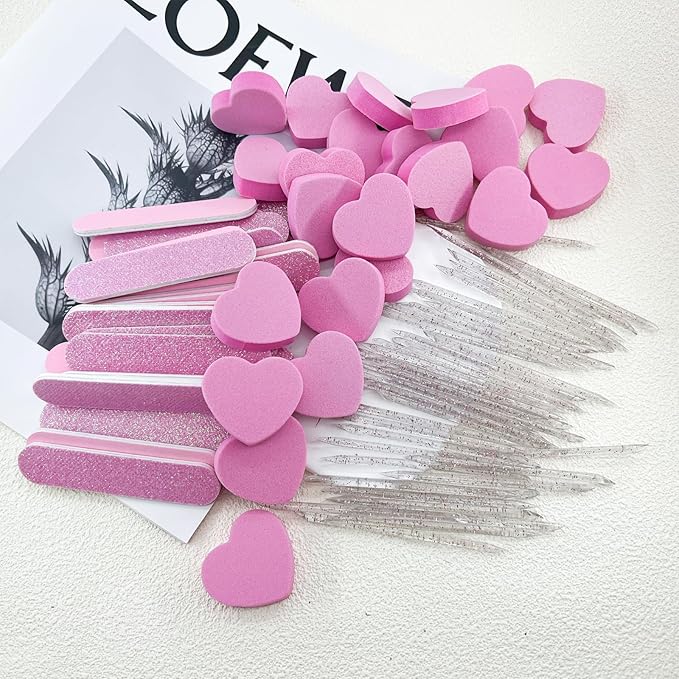 30 Sets Nail Kits 3-Piece, Nail Files 240 Grit, Nail Buffer Block 100/180 Grit, Crystal Stick, Individually Packaged Nail Tool Kit Suitable for Fingernails, Toenails & Press on Nail