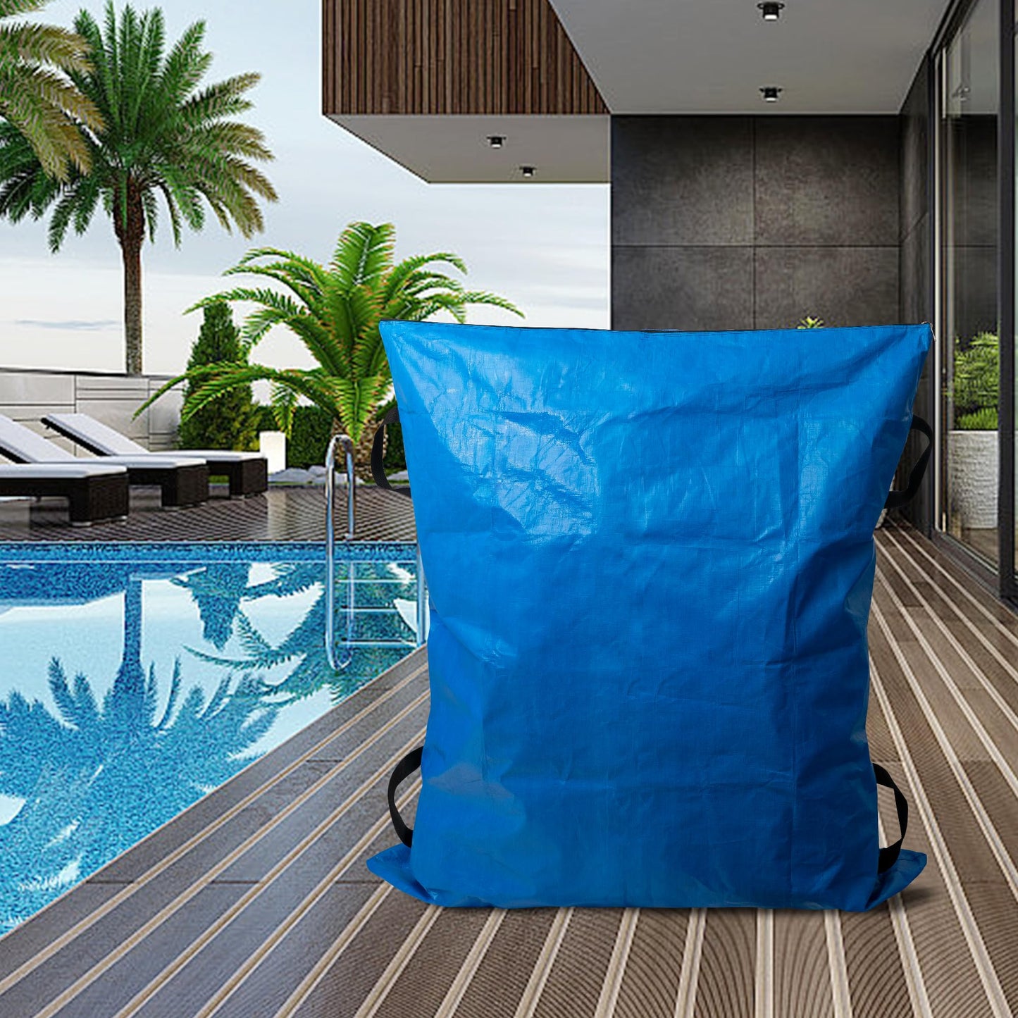 Adnee Pool Cover Storage Bag with 4 Carry Handles,48x57 Inch Waterproof Pool Safety Cover Stowaway Bag, Pool Cover Packing Bags for Pool Covers Organizing