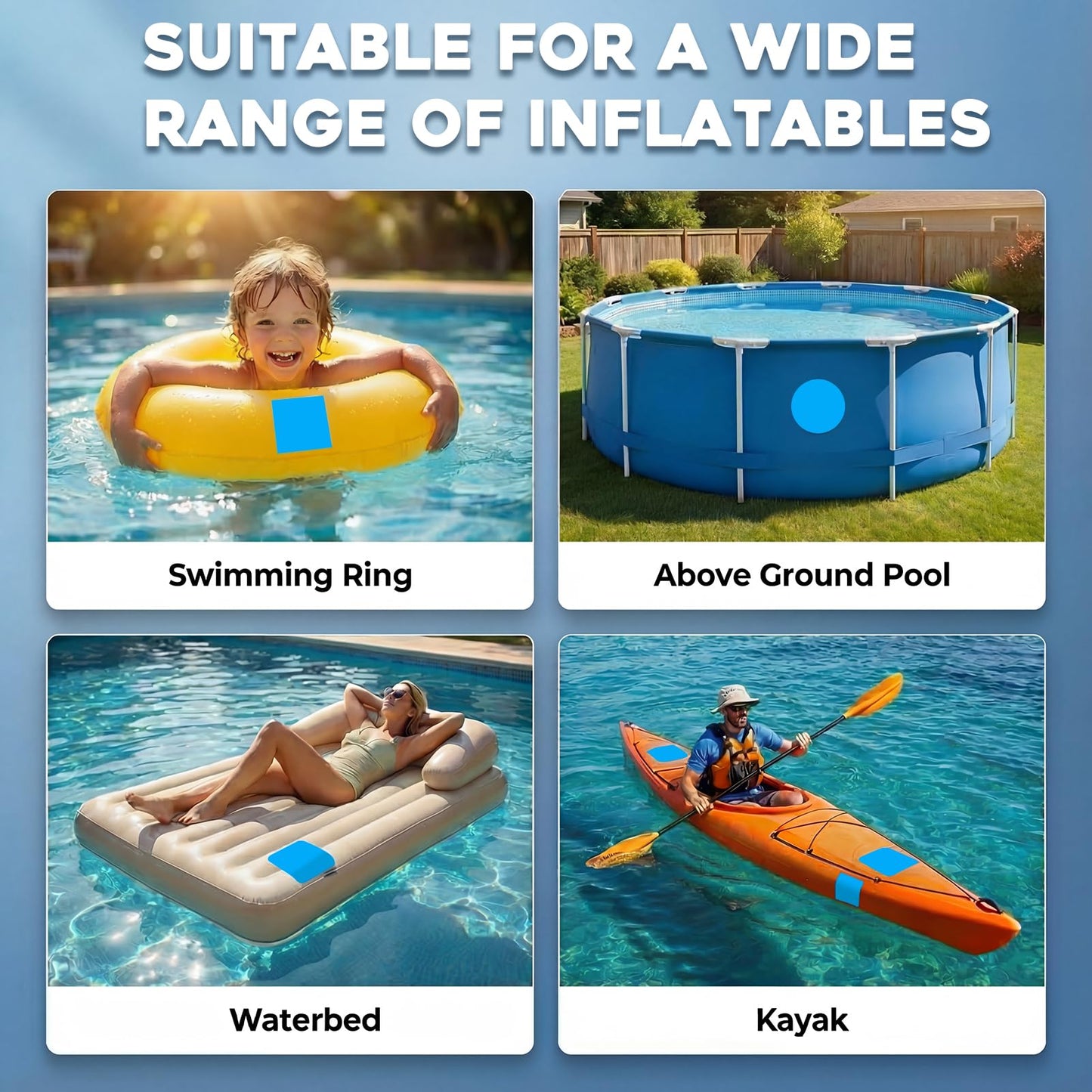Extra Large Pool Liner Repair Patch, 2.79 x 4.1 Ft Self-Adhesive TPU Waterproof Patch Repair Kit for Above Ground Pools, Inflatable Pools, Pool Floats, Bounce Houses