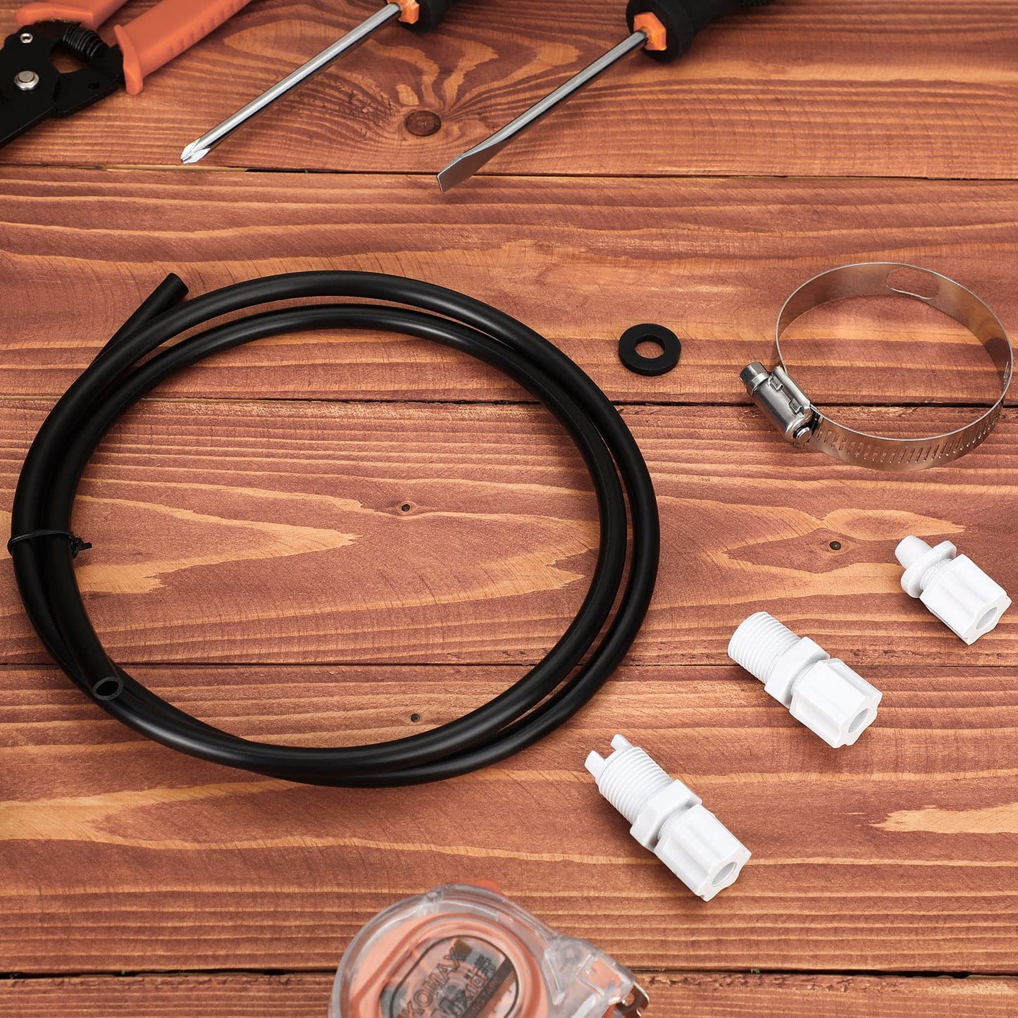 Tondiamo 2 Sets Offline Chlorinator Feeder Replacement Parts Kit Compatible with Cl220 Cl200 - with Saddle Clamp, Hose Tubing, Check Valve & Inlet Coupling for Easy DIY Repair