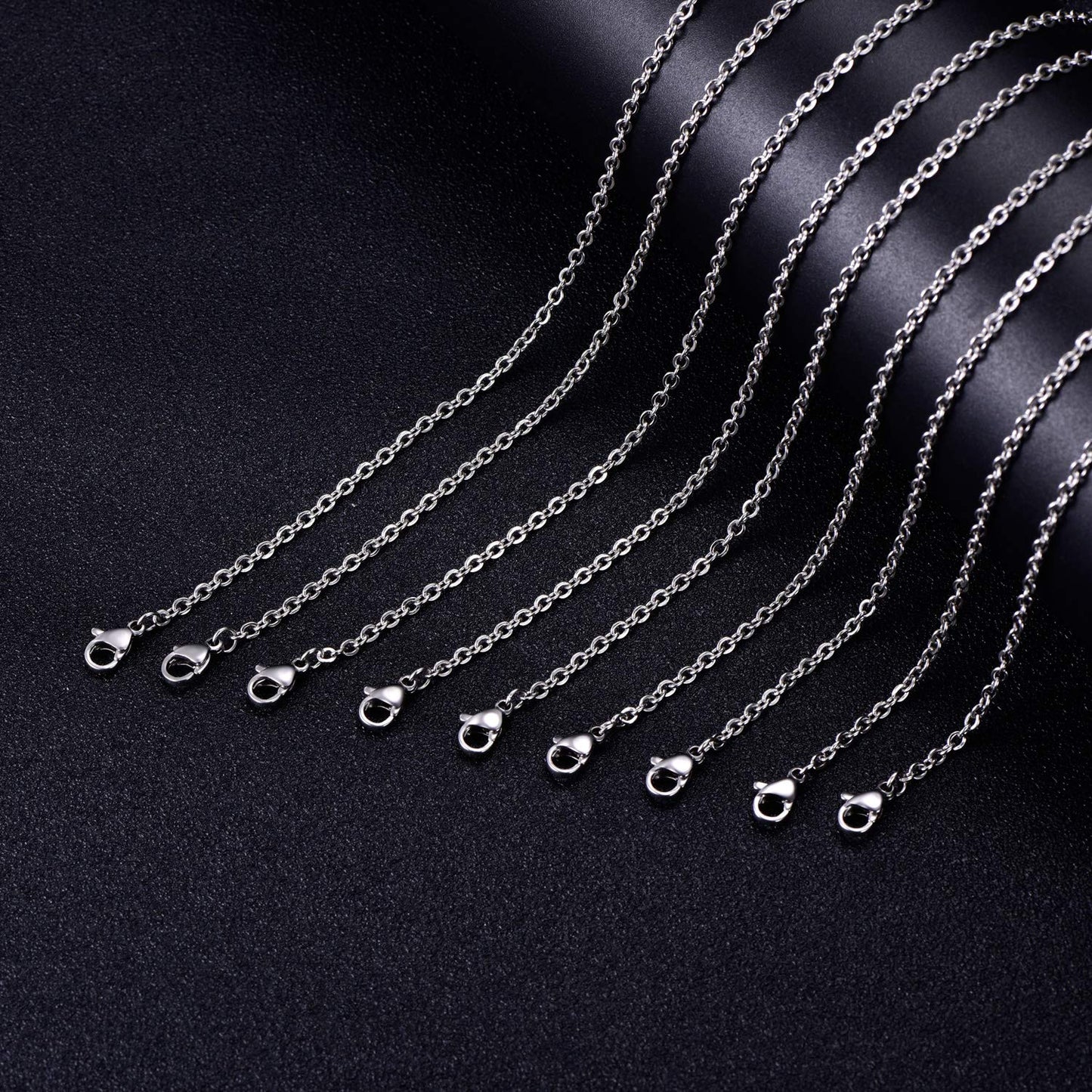 30 Pack 24 Inch Necklace Chain Stainless Steel Link Cable Chain Necklace with Lobster Clasps for DIY Jewelry Making