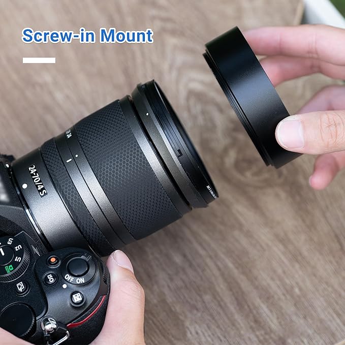 JJC 67mm Screw-in Mount Standard Aluminum Metal Lens Hood Shade for Lenses with 67mm Front Filter Thread for Nikon AF-S Nikkor 35mm f/1.4G, Canon EF 35mm f/2 is USM Lens