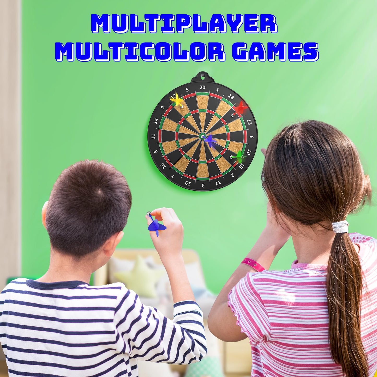 Magnetic Dart Board for Kids - 12pcs Magnetic Darts, Indoor/Outdoor Kids Games and Party Games, Christmas Birthday Gifts Toys for 3-12 Year Old Boys