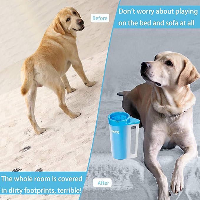 Dog Paw Cleaner with Handle - Foot Washer Cup for Large and Extra Large Breed Dogs