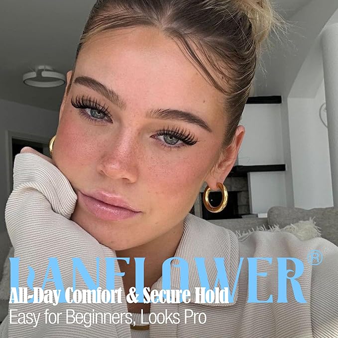 Flora Lash Clusters Kit Wispy Cluster Eyelash Extensions Natural Lash Extension Kit CD Curl Eyelash Clusters Kit Manga Cluster Lashes Thin Band Individual Lashes by Lanflower