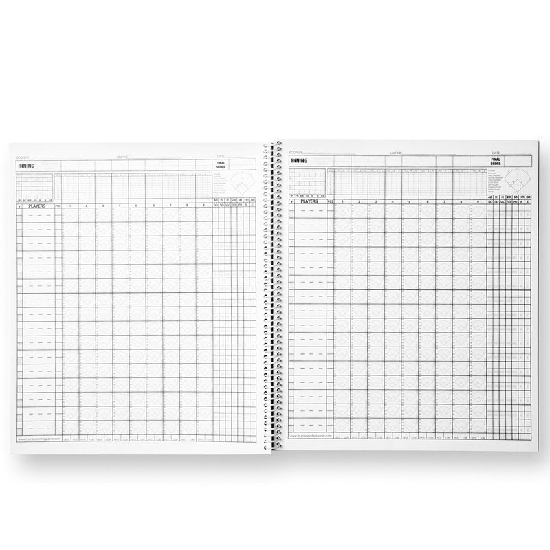 Murray Sporting Goods Baseball/Softball Scorebook - Side-By-Side Spiral Bound - 35 Games