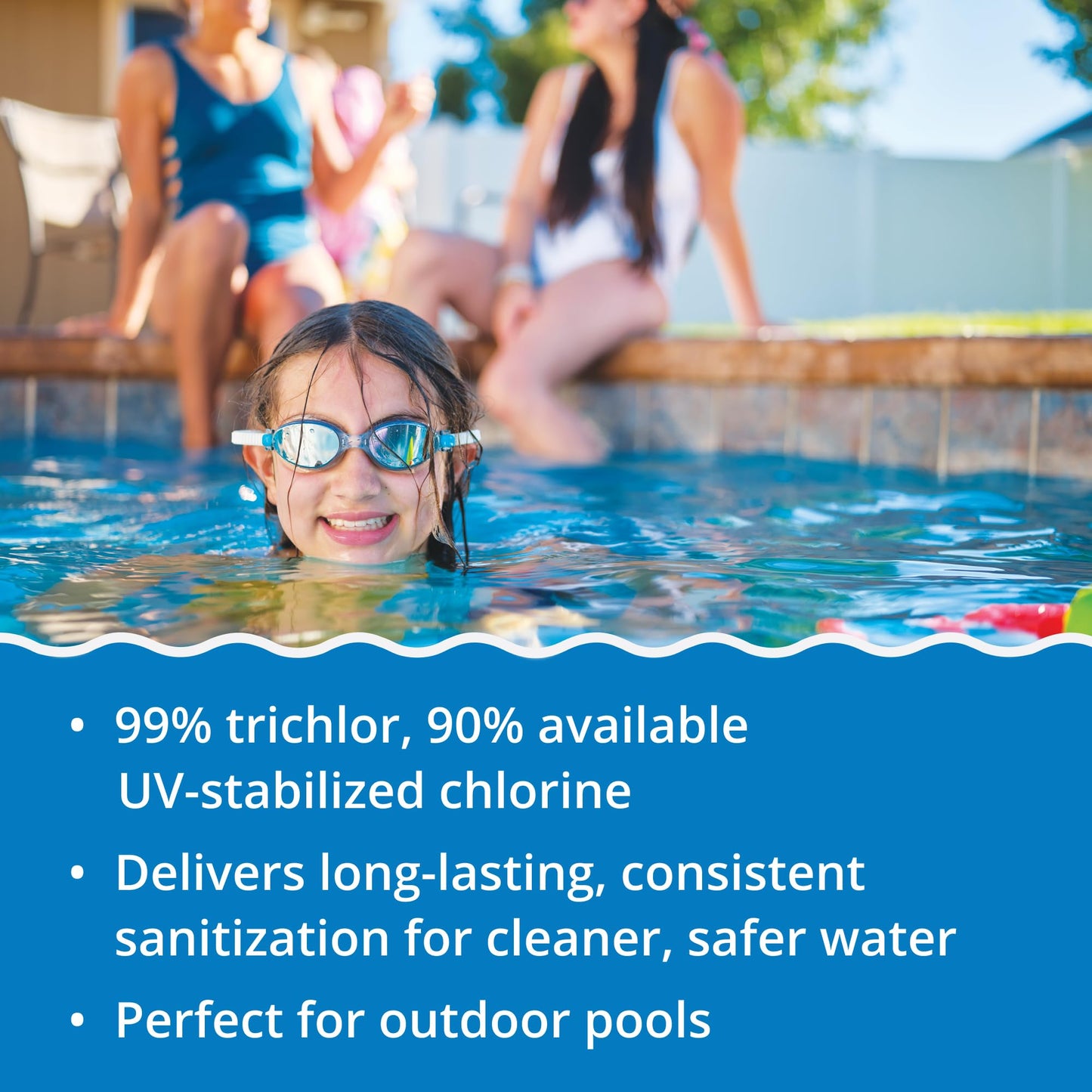 In The Swim 3 Inch Stabilized Chlorine Tablets for Sanitizing Swimming Pools - Individually Wrapped, Slow Dissolving - 90% Available Chlorine - Tri-Chlor - 25 Pounds
