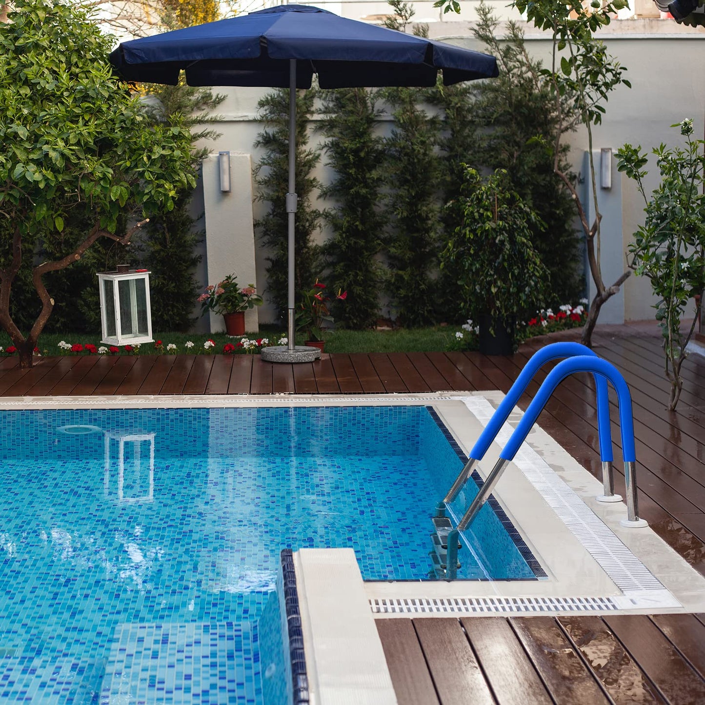 Ginchain Pool Handrail Cover, Slip Resistant Zippered Hand Grip Rail Cover, Safety Rail Grip Sleeve for Inground Swimming Pool Hand Railing Cover(10 feet, Royal Blue)