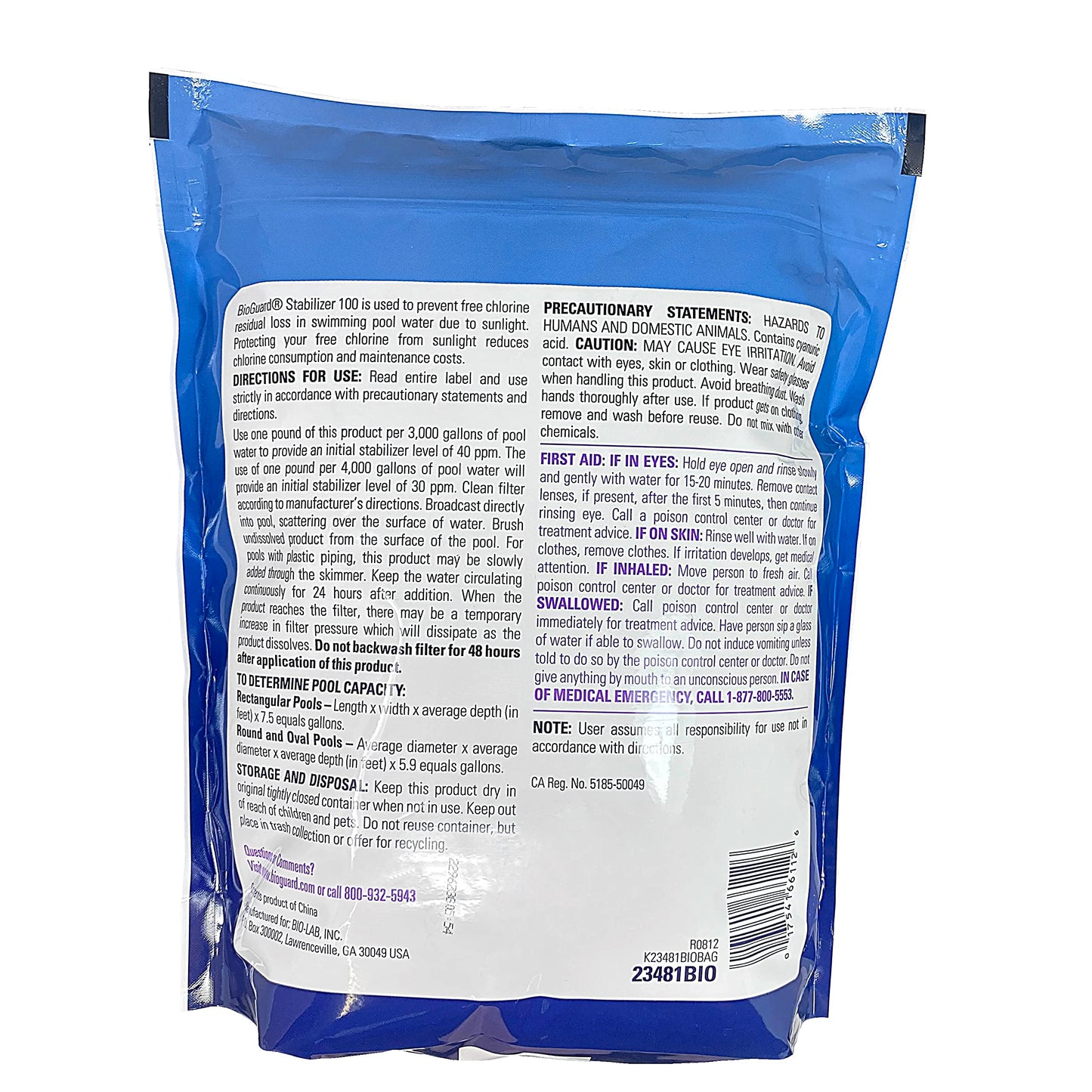 BioGuard Stabilizer 100, 5 lb, Chlorine Stablizer, Prevents Sunlight-Induced Chlorine Loss