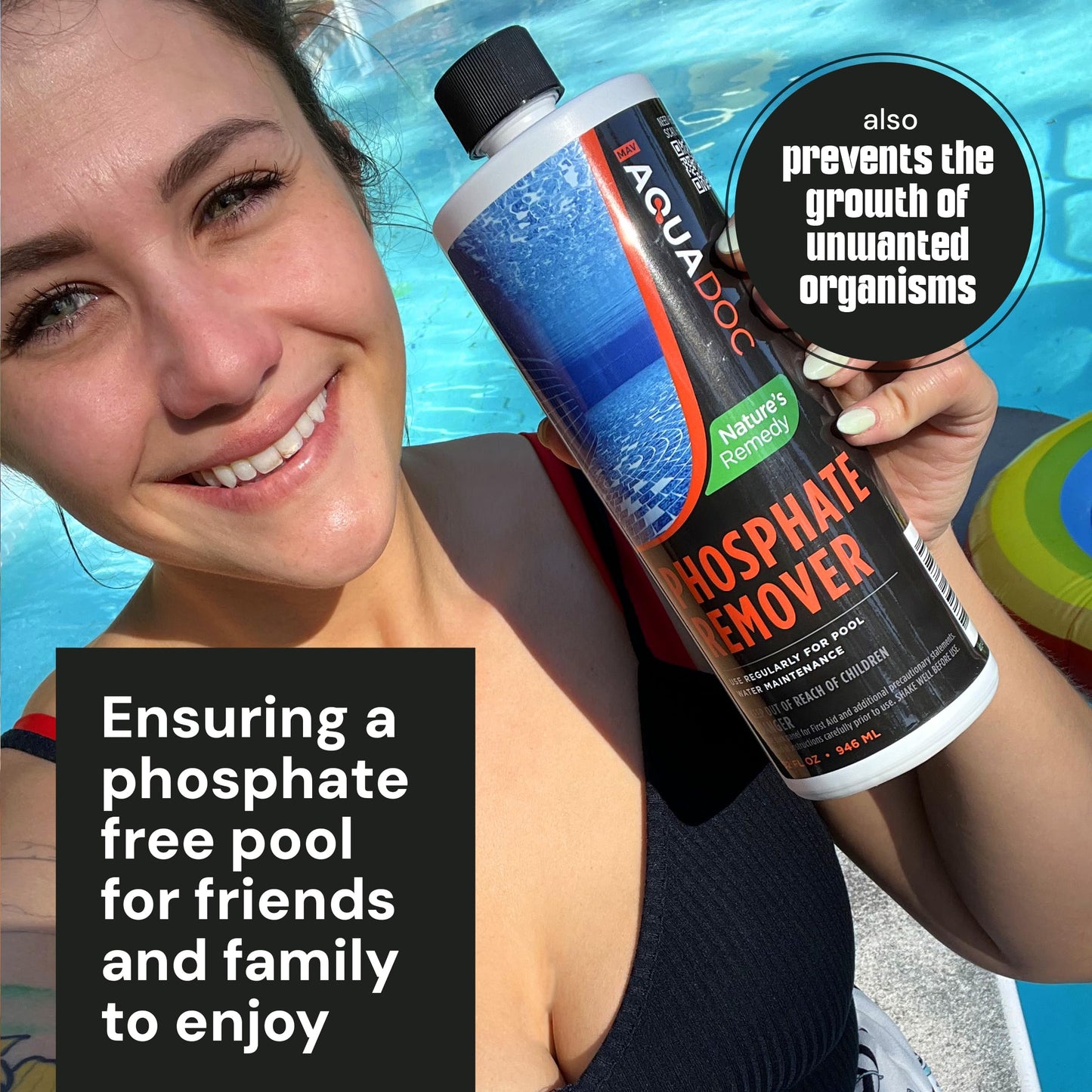 Pool Phosphate Remover - Fast Acting, Maximum Strength Phosphate Removal Pool Chemical - Perfect for Pool Openings to Make Your Pool Phosphate Free - AquaDoc (32 oz)