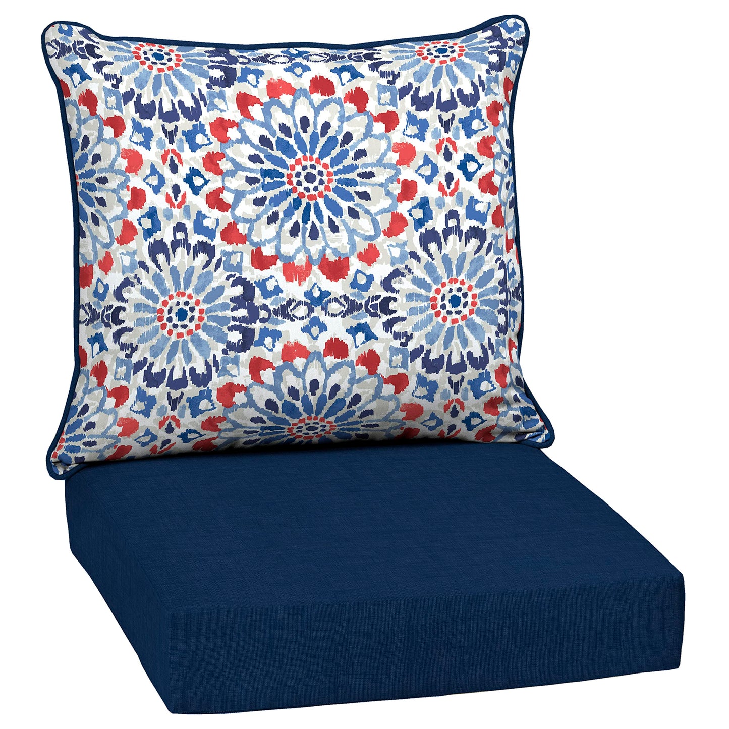 Arden Outdoor Deep Seat Cushion Set, 24 in x 24 in, Weather-Proof, Rain-Proof, Fade Resistant Patio Cushion for Chair, Sofa, and Couch Clark Blue