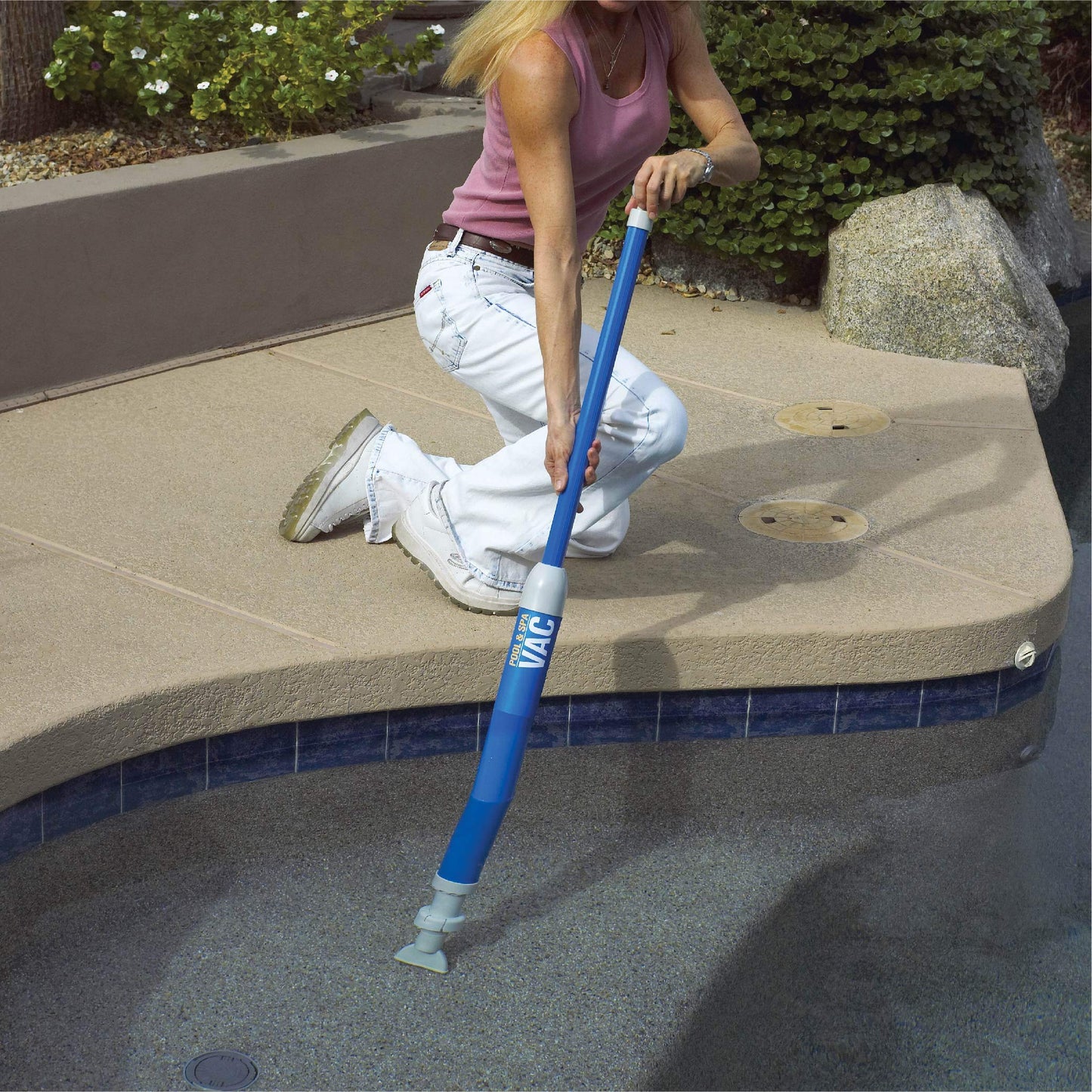 GAME Manual Handheld Pool Vacuum - New and Improved Pump Action Pool Cleaner for Above Ground & In-Ground Pools, Includes Nozzle & Brush Attachments
