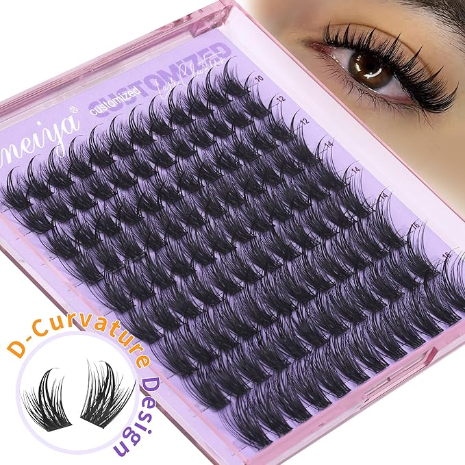 Geeneiya Wispy Lash Clusters Customized Eyelash Clusters Manga Spike Lash Extension Natural Cluster Eyelash Extensions, Double-layer Composite Lashes