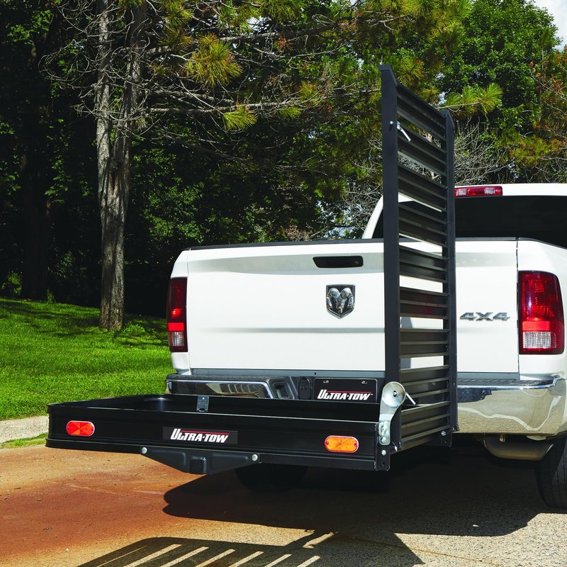 Ultra-Tow Aluminum Hitch Cargo Carrier with Ramp - 500-Lb. Capacity, Black, 60in. x 30in. x 4in.