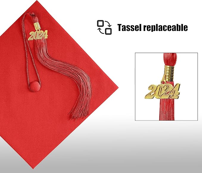 Graduation Cap with 2026 Tassel Year Charm Black Graduation Cap for High School & Bachelor