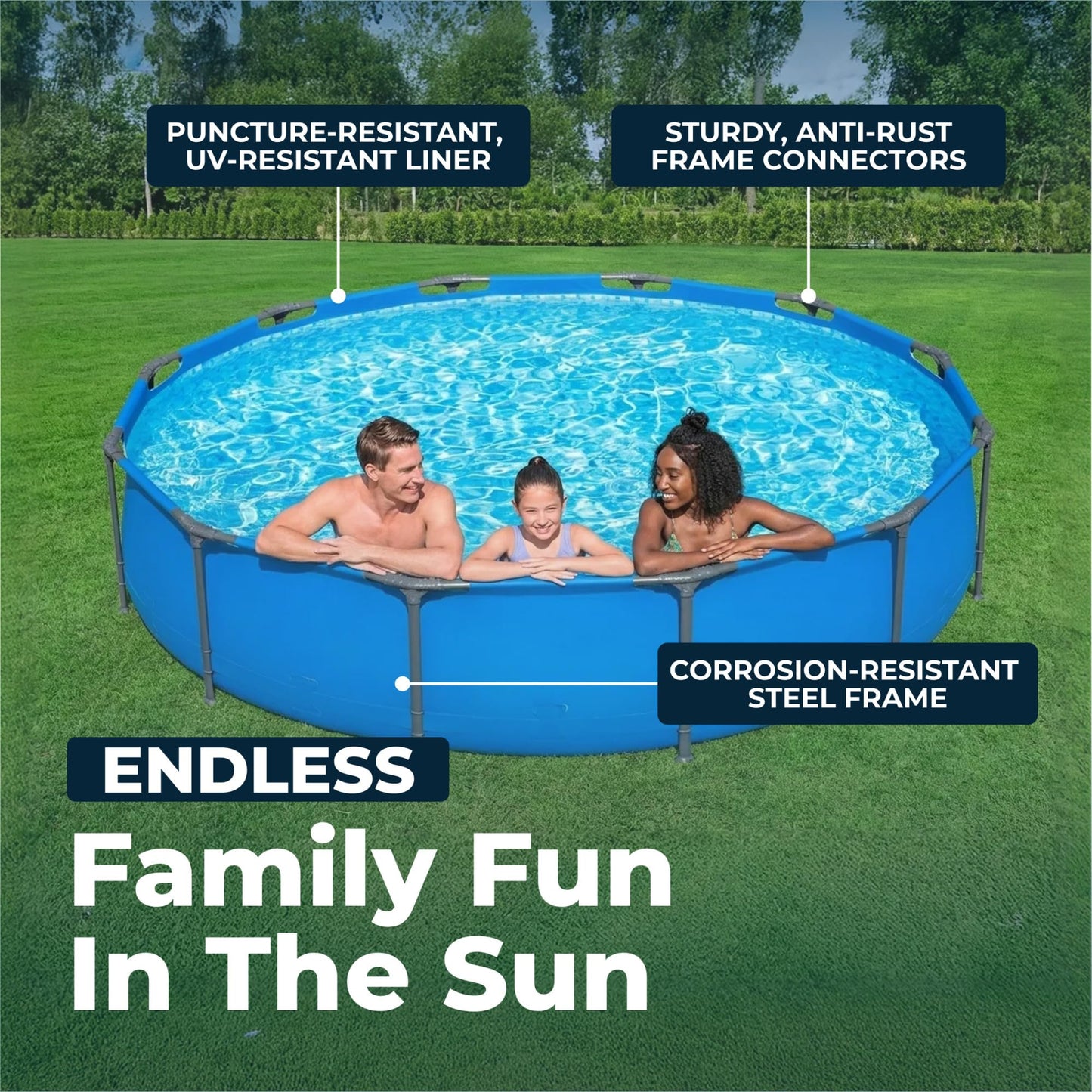 Bestway Steel Pro MAX 12’ x 30" Above Ground Pool, Round Metal Frame Outdoor Swimming Pool for Backyard, Blue, Pool ONLY