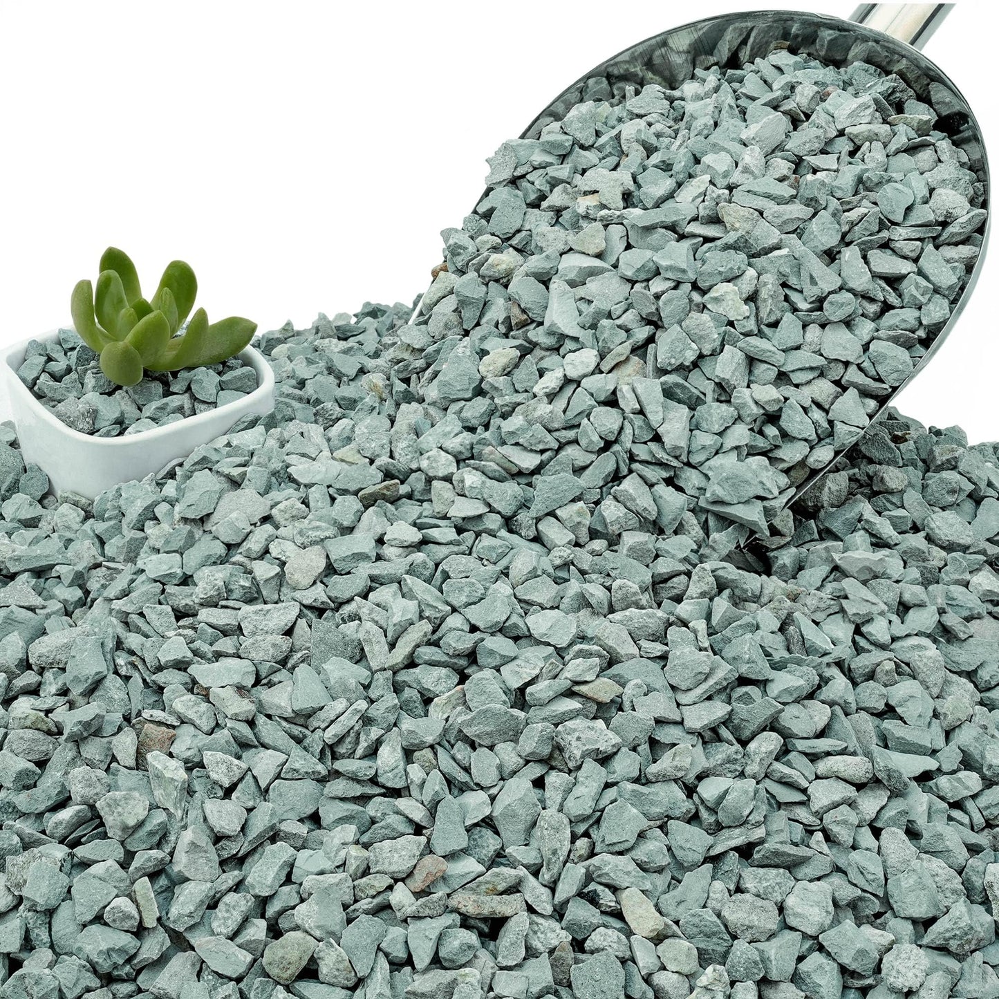 NUPICK 20lb Green Zeolite for Plants, 3/8" Natural Succulent Potting Soil Amendments, Decorative Gravel for Cactus, Bonsai Gritty Rock, Pebbles Pumice for Vase Fillers, Top Dressing