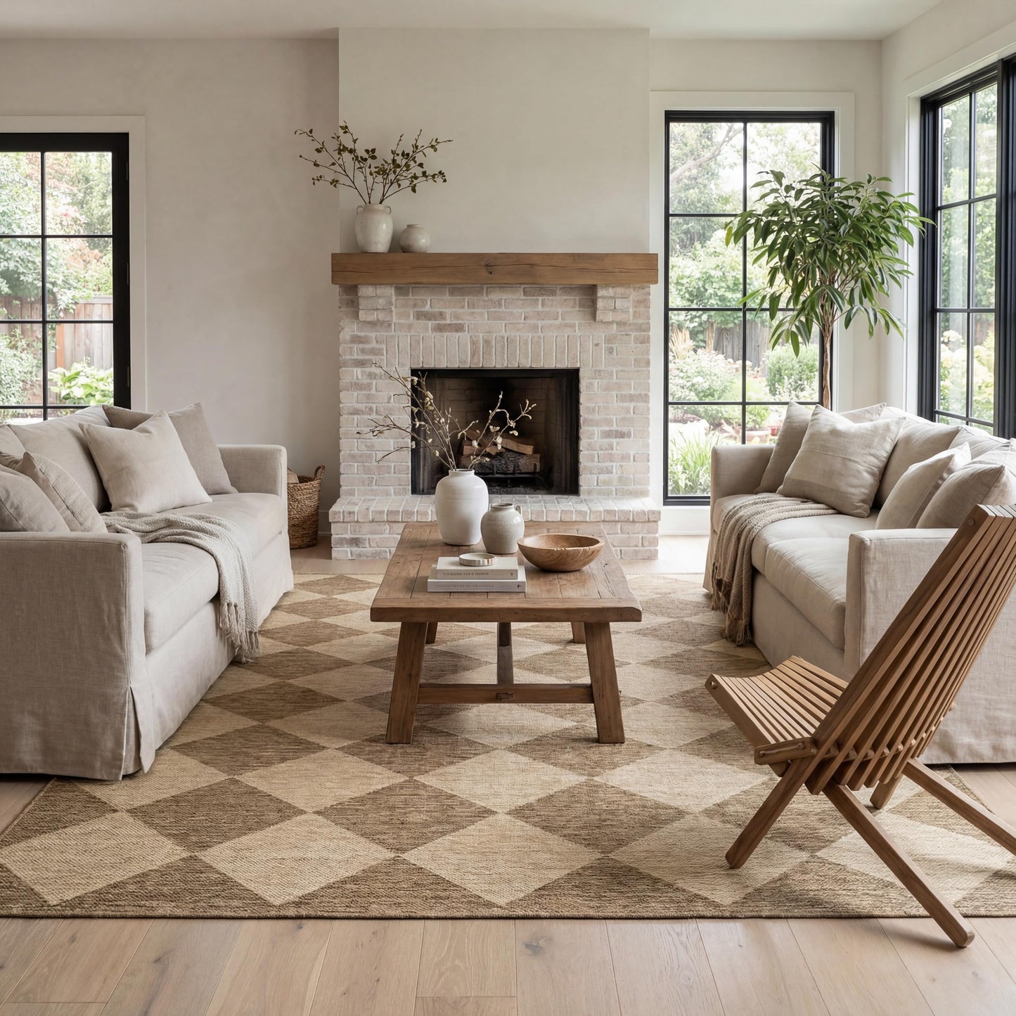 nuLOOM Outdoor Performance Collection Sabina Brown/Ivory, 9'6" x 12', Soft, High Traffic, Stain Resistant, Easy Clean, Durable Area Rug for Indoor/Outdoor Patio, Deck, Porch, Garden, Courtyard