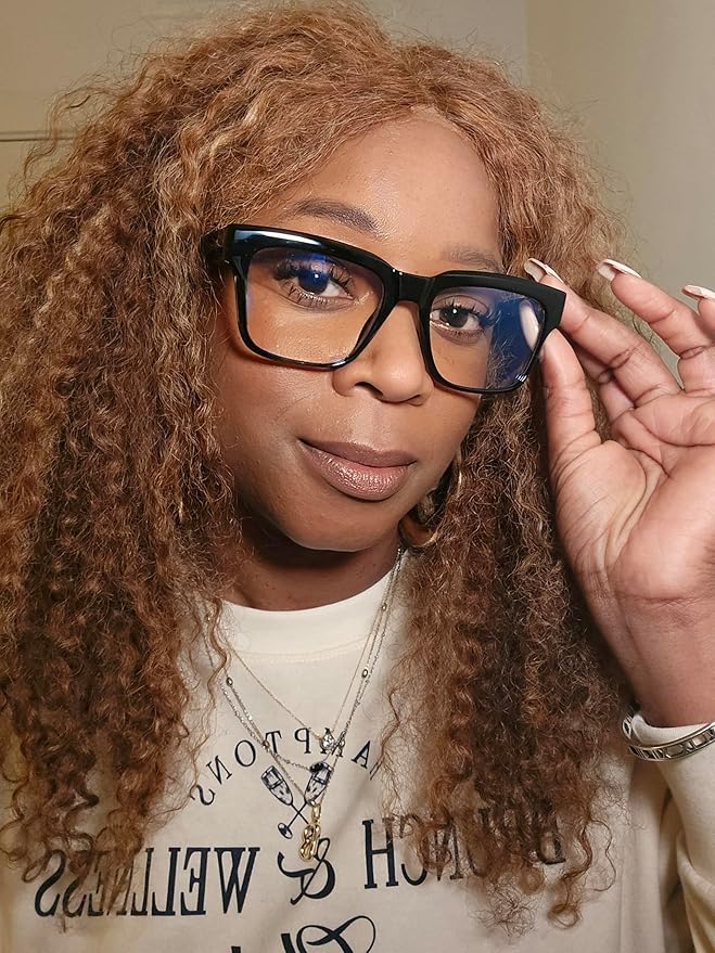 VISOONE TR90 Square Blue Light Blocking Glasses Fashion Computer Eyewear for Women and Men RANDI