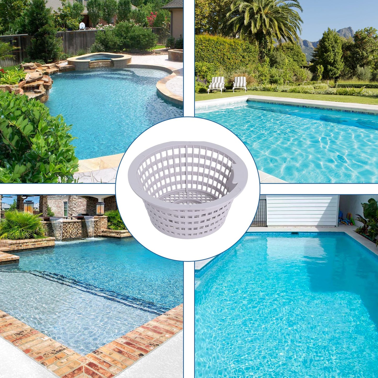 Podoy Pool 8928 Skimmer Basket for Above-Ground and In-Ground Swimming Pool Replacement Parts Compatible with Swimline Hydrotools 8928 Olympic ACM88 4-Pack