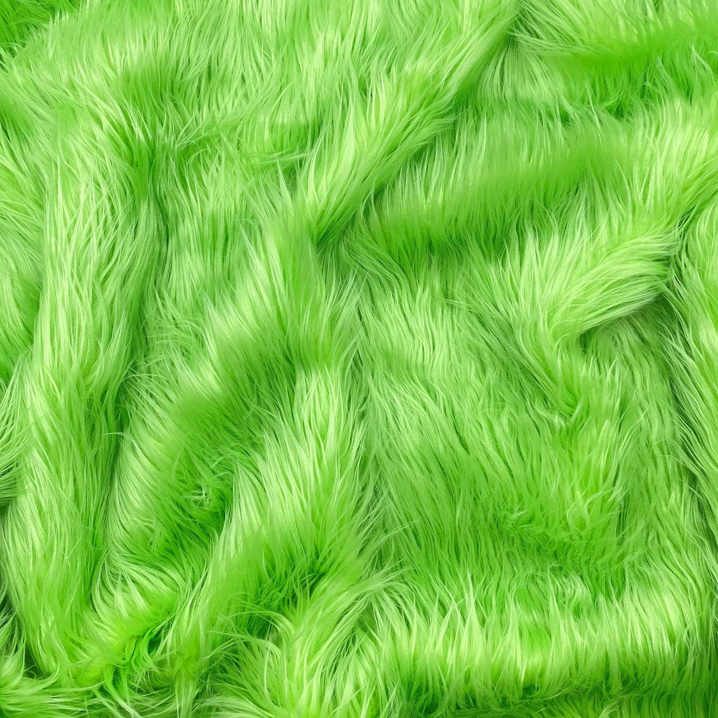 Ice Fabrics Faux Fur Fabric by The Yard - 60 Inches Wide Super Soft and Fluffy Shaggy Mohair Fur Fabric for Costumes, Apparel, Rugs, Pillows, Decorations and More - Lime Green - One Yard