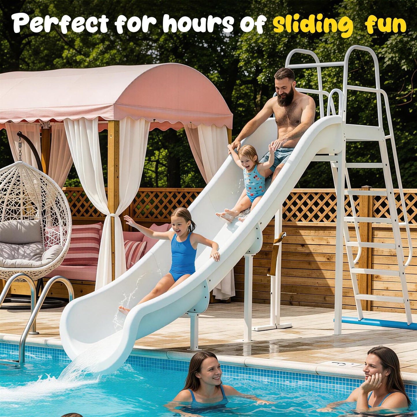 Pool Slide Water Tubing Kit, Inground Pool Slide Hose Kit, Sprayer/Spray Kit for Swimming Pool Slide(Whole Set)