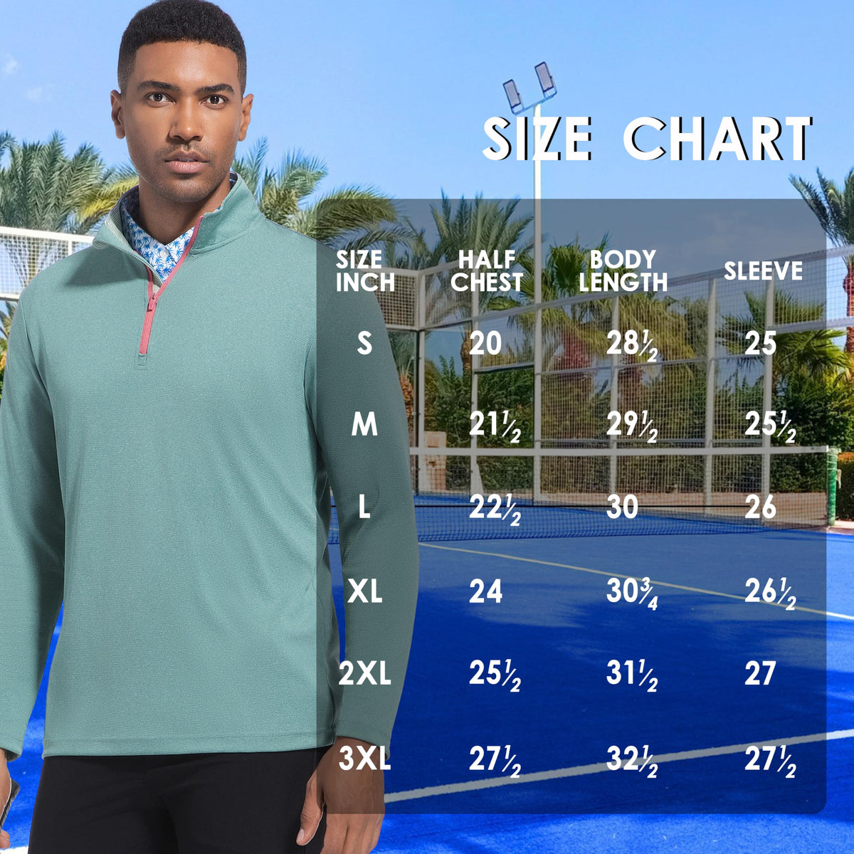 FT FENTENG Quarter Zip Pullover Men Performance, Moisture Wicking Heather Golf Pullovers Sports 1/4 Zip Pullover Mens Sweatshirt, L
