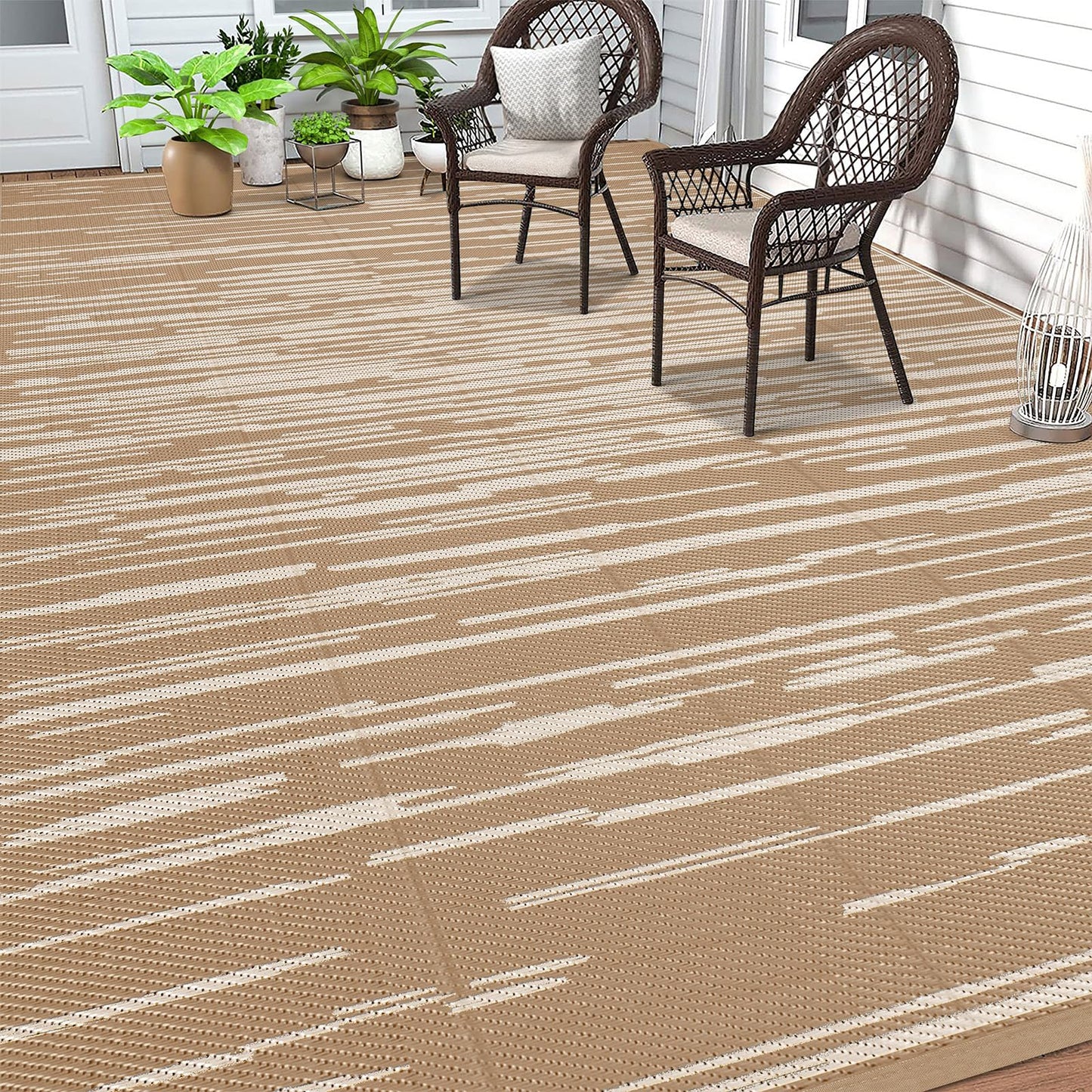 HEBE Outdoor Rug 8'x10' for Patios Clearance Waterproof Patio Mat Plastic Straw Rug Reversible RV Camping Tent Rug Outside Indoor Outdoor Area Rugs for RV,Deck,Beach,Balcony,Camper