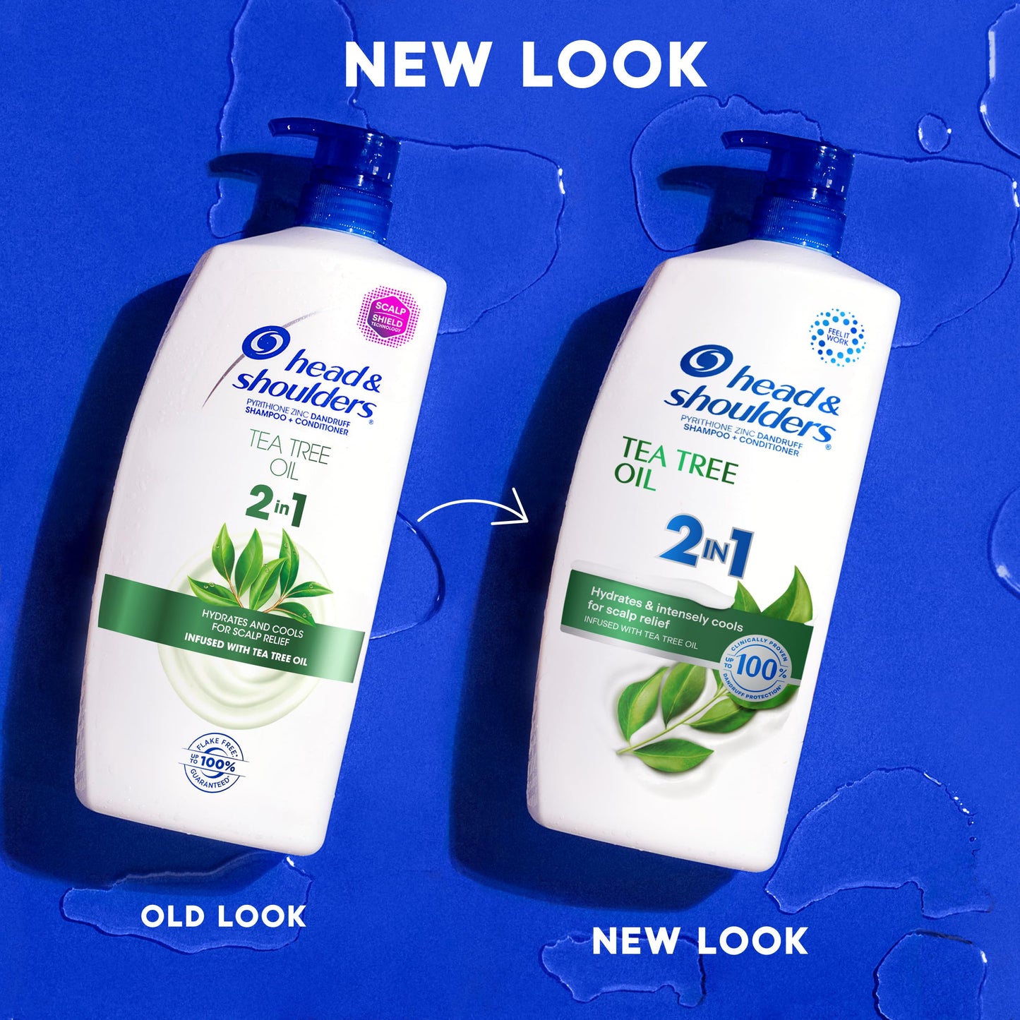 Head & Shoulders Anti-Dandruff Shampoo and Conditioner with 1% Pyrithione Zinc, Tea Tree Oil 2-in-1 Twin Pack, Tea Tree Shampoo with Cooling, Refreshed Scalp, 32.1 fl oz Each
